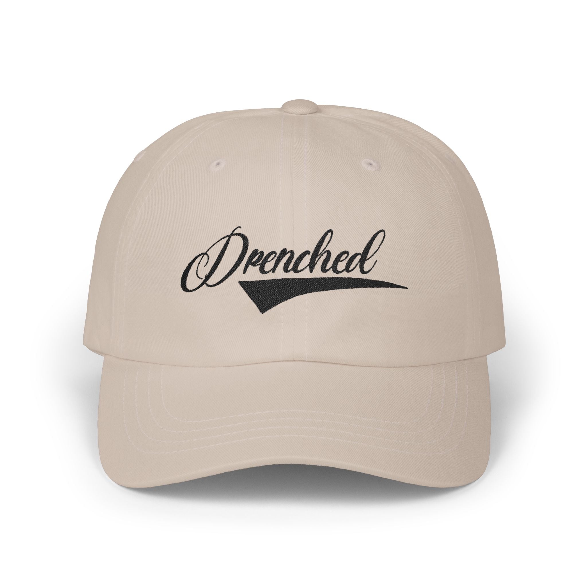 Drenched Script Dad Cap — Embroidered Vintage Baseball Hat